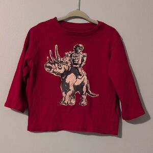 Baby Gap 2T Red Dinosaur Graphic Shirt